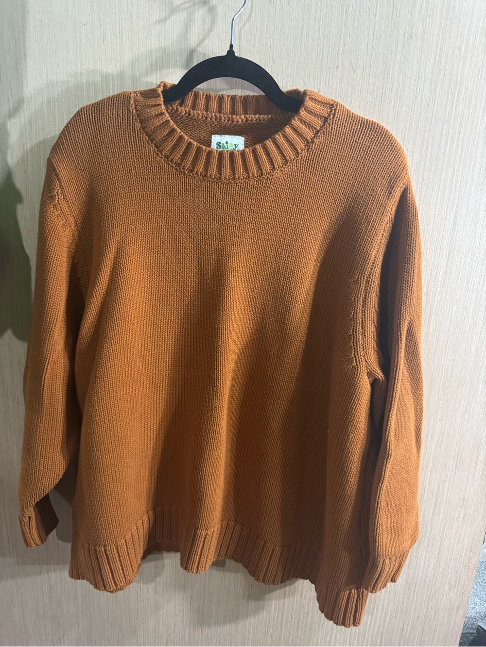 Women’s Shiny By Nature Cozy Crewneck Rust Orange Knit Sweater Size 2XL
